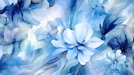 Abstract blue flower pattern
