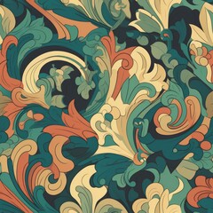 Intricate Tileable Pattern with Ornamental Design for Wallpaper and Decorative Art generative AI