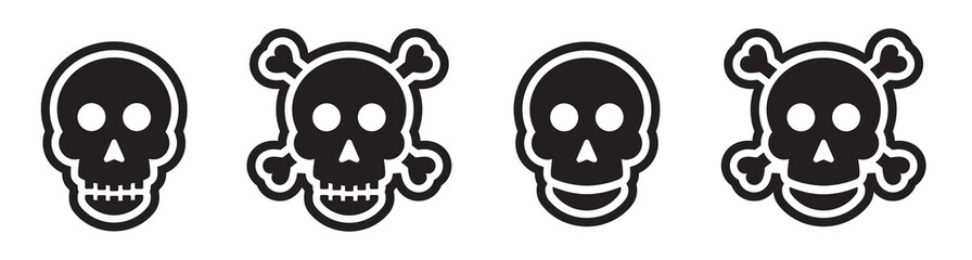 Skull crossbone icon. Human skull icon, vector illustration