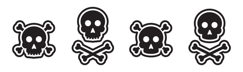 Skull crossbone icon. Human skull icon, vector illustration