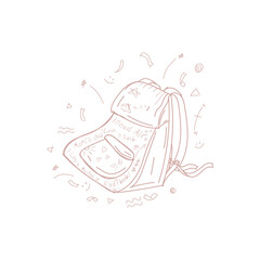 back to school hand drawn bag vector