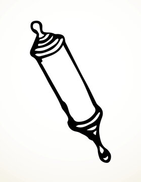 Vector drawing. Jewish box with torah. Mezuzah