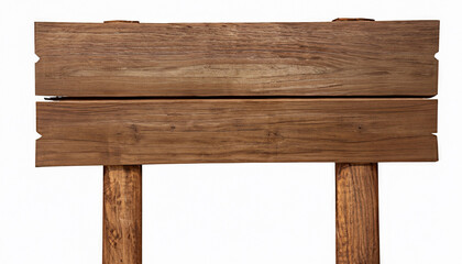Brown wooden sign on a white background In the concept of the signpost and billboards with clipping path.