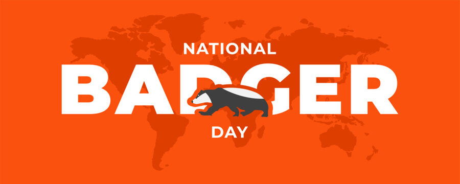 National Badger Day on 06 October Banner Background. Horizontal Banner Template Design. Vector Illustration