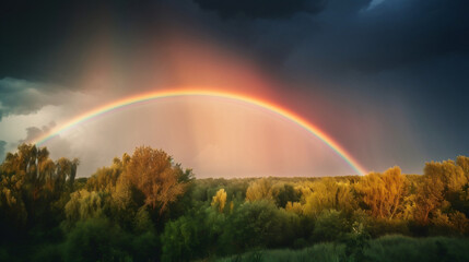 Fototapeta na wymiar rainbow scenery made by midjourney