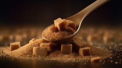 brown sugar and cinnamon on the wooden spoon