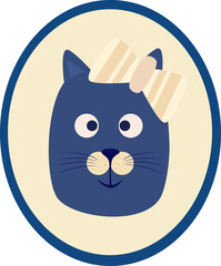 Portrait of cat with bow