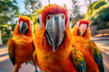 red and yellow macaw selfie ai generated art