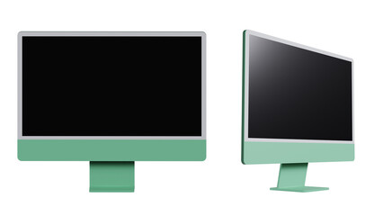 3D render computor monitor mock up isolate