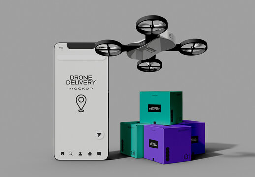 Drone Delivery App Designs Mockup