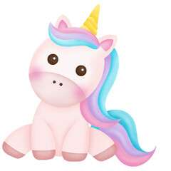 Obraz na płótnie Canvas Illustration of a cute unicorn. kawaii unicorn character 