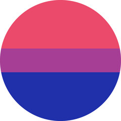 Bisexual movement LGBT, flat round flag. Symbol of sexual minorities, gays and lesbians. Png illustration.