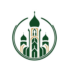 Modern mosque logo symbol or icon template, Mosque Leaf Creative Islamic logo design template, logo with a minimalist style.