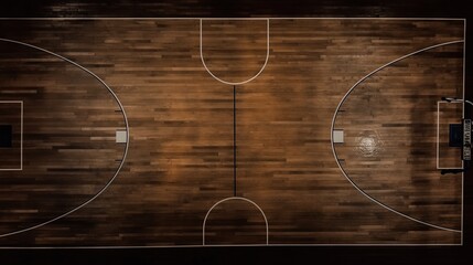 Basketball colorful court. Top view arena. Flat design. ai generative