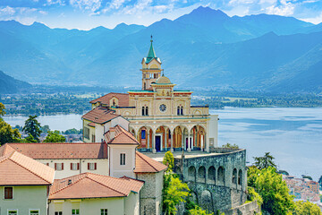 Capuchin monastery, pilgrimage church Madonna del Sasso, Orselina, Locarno, Ticino, Switzerland