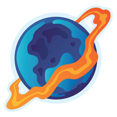Isolated colored sci fi planet icon Vector illustration