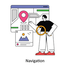 Navigation Flat Style Design Vector illustration. Stock illustration