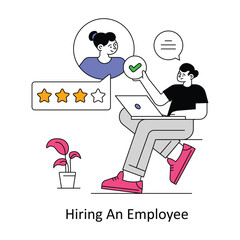Hiring An Employee Flat Style Design Vector illustration. Stock illustration