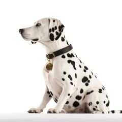 Dalmatian dog isolated on white background. Generative AI