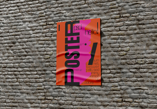 Outdoor Glued Poster Mockup