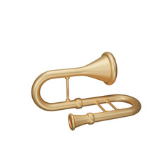 3d gold trombone icon