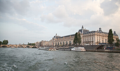 Musee d Orsay, River Seine, Paris, France - obrazy, fototapety, plakaty
