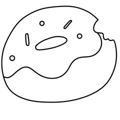 donut breakfast cute illustration  outline