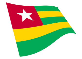Togo waving flag graphic with clipping path 3d illustration