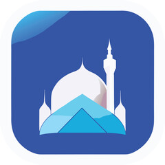 Modern mosque logo symbol or icon template, Mosque Leaf Creative Islamic logo design template, logo with a minimalist style.