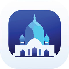 Modern mosque logo symbol or icon template, Mosque Leaf Creative Islamic logo design template, logo with a minimalist style.