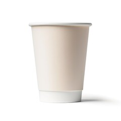 Disposable Coffee Cup Set on White Background generative AI