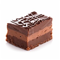 Fototapeta na wymiar Decadent Chocolate Cake Slices with Glossy Icing generative AI