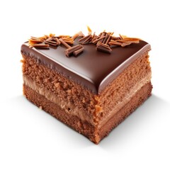 Fototapeta na wymiar Decadent Chocolate Cake Slices with Glossy Icing generative AI