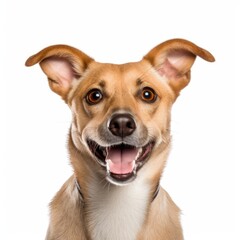 Dog on White Background generative AI