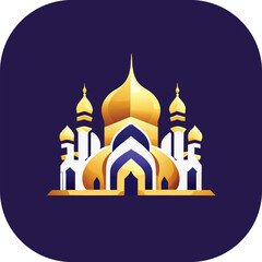 Modern mosque logo symbol or icon template, Mosque Leaf Creative Islamic logo design template, logo with a minimalist style.