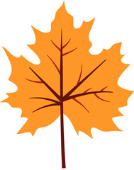 Autumn fall leaves decoration element, flat style illustration.