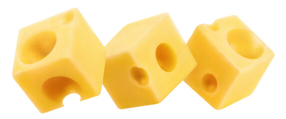 Delicious cheese cubes cut out