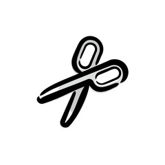 Scissors - Stationery icon/illustration (Hand-drawn line, colored version)