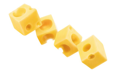 Delicious cheese cubes cut out