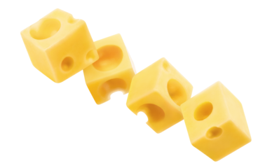 Delicious cheese cubes cut out