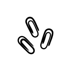 Paper clips - Stationery icon/illustration (Hand-drawn line, colored version)