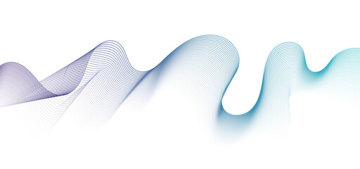 Dynamic flowing wave lines design element. Abstract wavy lines gradient vector illustration. Abstract colorful gradient blend wave lines and technology background.