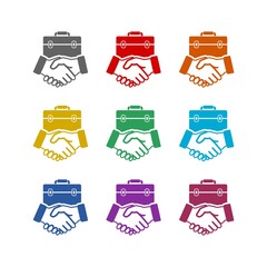 Business suitcase bag icon isolated on white background. Set icons colorful