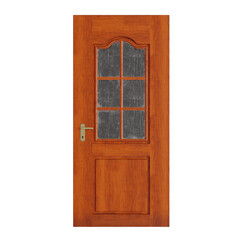 Light Brown Close Interior Door. Realistic 3D Render. Cut Out. Front View.