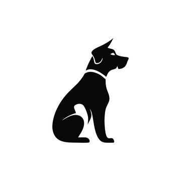black and white dog logo design
