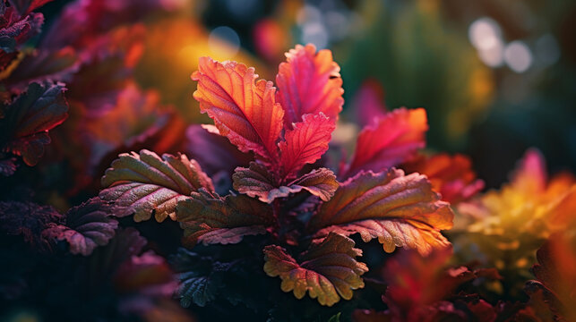red autumn leaves HD 8K wallpaper Stock Photographic Image