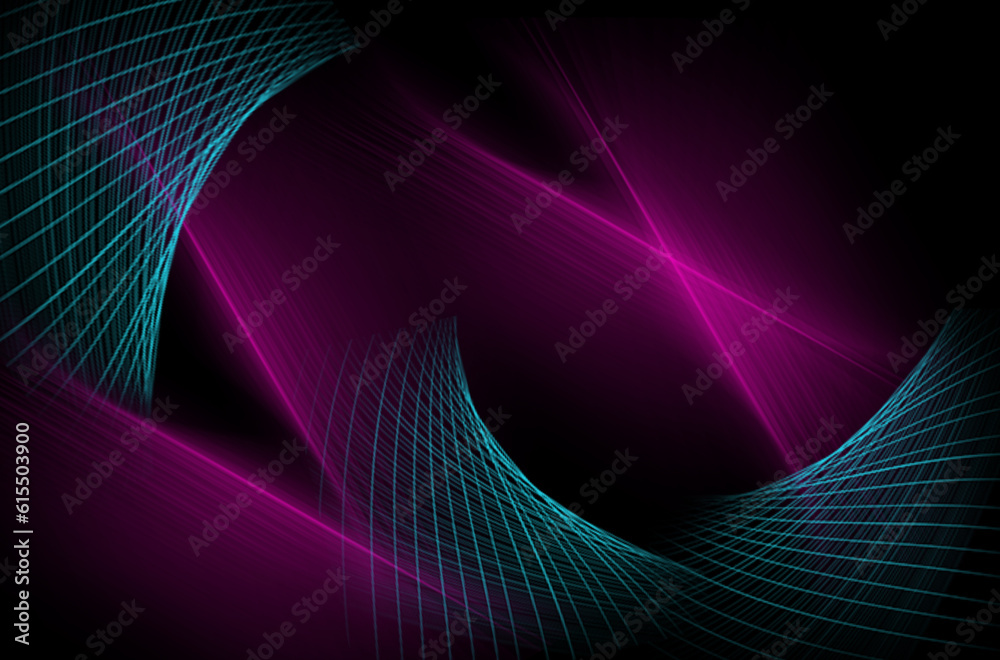 Poster blue lines with background abstract black dark and pink light the gradient is the surface with templ