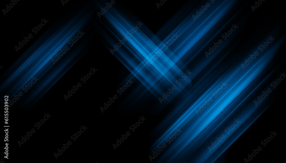 Poster abstract background blurred blue colorful rays light on black with the gradient texture lines effect