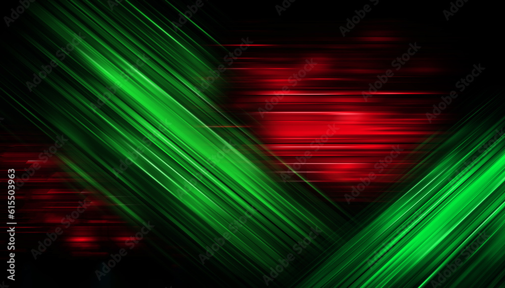 Poster abstract background blurred green red colorful rays light on black with the gradient texture lines e