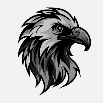 Eagle for tattoo or Tshirt design or outwear. Hunting style eagle background. Concept on white background isolated vector illustration
